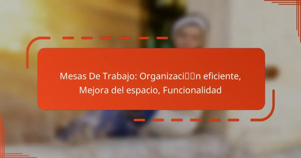 Mesas De Trabajo: Organización eficiente, Mejora del espacio, Funcionalidad
