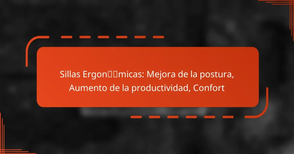 Sillas Ergonómicas: Mejora de la postura, Aumento de la productividad, Confort