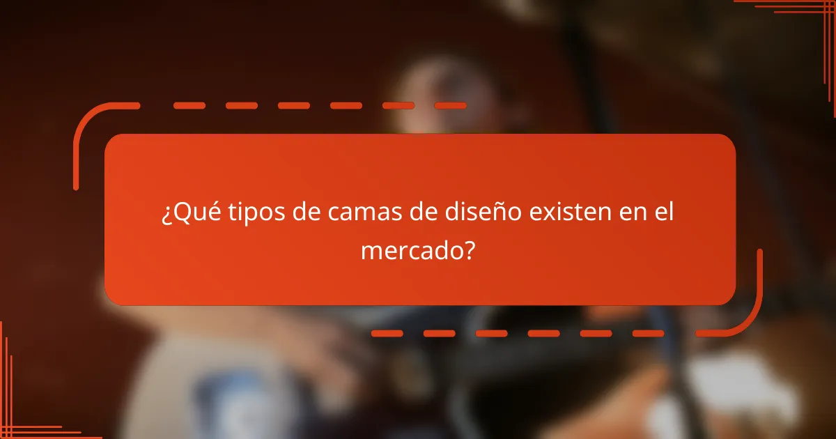 ¿Qué tipos de camas de diseño existen en el mercado?